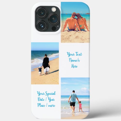 Personalized Your Photo Collage  Text Name Colors iPhone 13 Pro Max Case