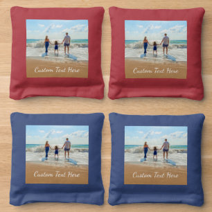 Personalized Your Photo Cornhole Bags Custom Text