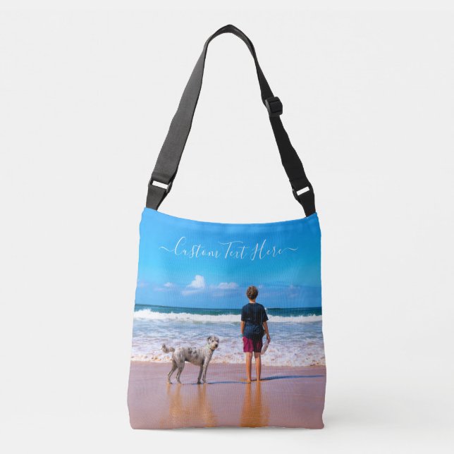 Personalized Your Photo Crossbody Bag Custom Text (Front)