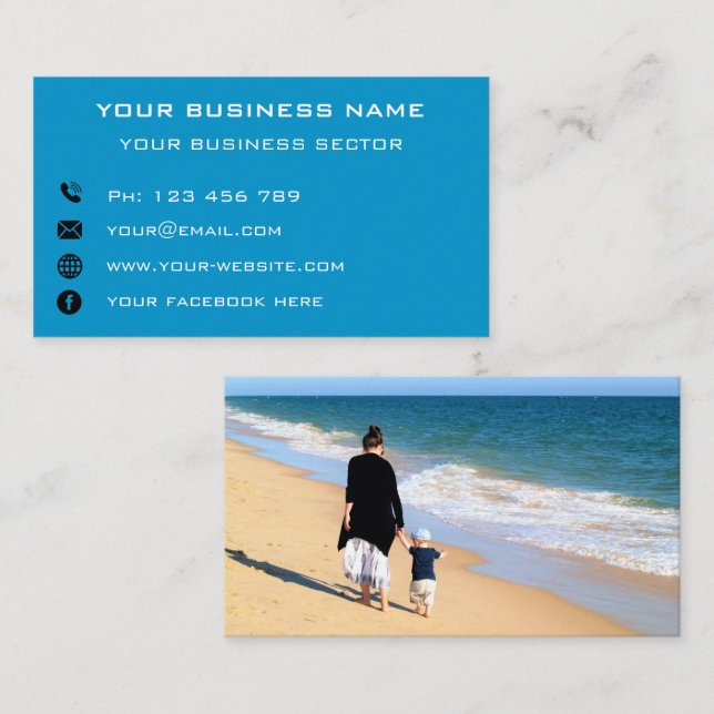 Personalized Your Photo Custom Text Business Card (Front/Back)