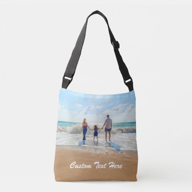 Personalized Your Photo Custom Text Crossbody Bag (Front)