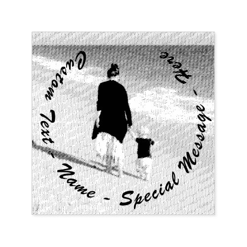 Personalized Your Photo Custom Text Rubber Stamp