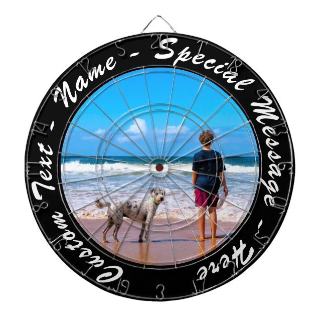Personalized Your Photo Dart Board and Custom Text (Front)