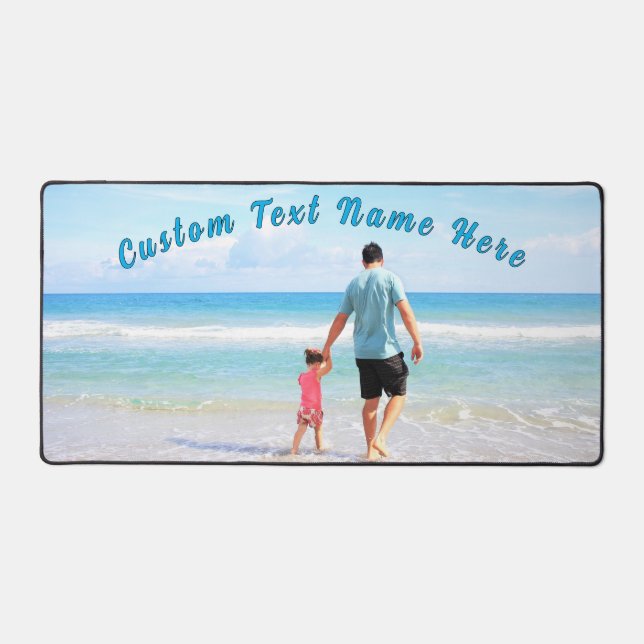 Personalized Your Photo Desk Mat with Custom Text (Front)