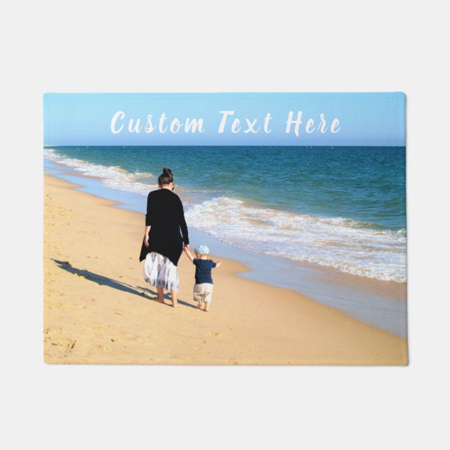 Personalized Your Photo Doormat with Custom Text (Front)