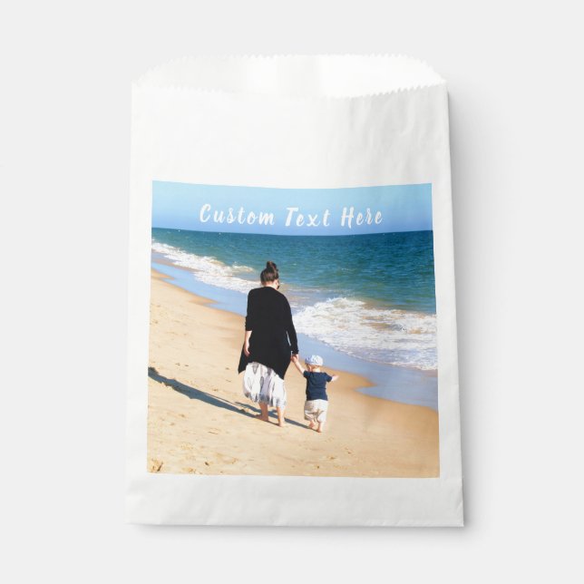 Personalized Your Photo Favor Bag with Custom Text (Front)