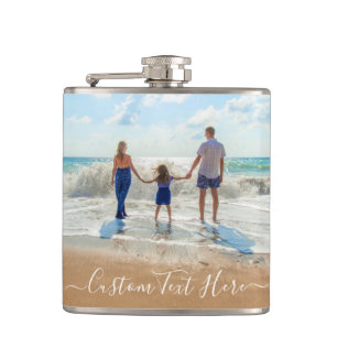 Personalized Your Photo Flask Gift Custom Text