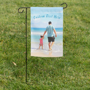 Personalized Your Photo Garden Flag Custom Text