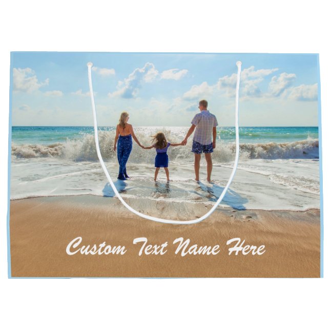 Personalized Your Photo Gift Bag with Custom Text (Back)