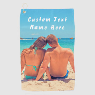 Personalized Your Photo Golf Towel and Custom Text