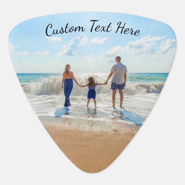 Personalized Your Photo Guitar Pick Custom Text (Front)