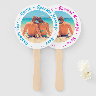 Personalized Your Photo Hand Fan Custom Text Name