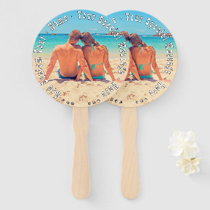Personalized Your Photo Hand Fan with Custom Text