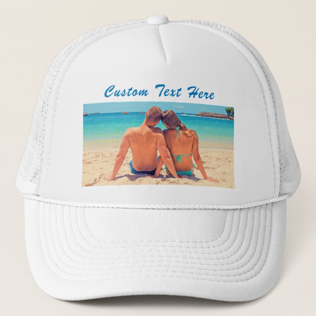 Personalized Your Photo Hat with Custom Text (Front)