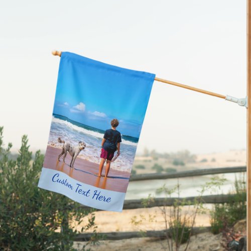 Personalized Your Photo House Flag and Custom Text