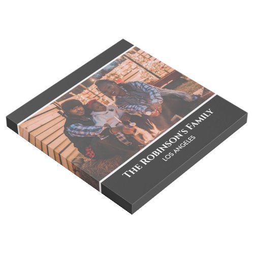 Personalized Your Photo in Black Frame with Texts Gallery Wrap