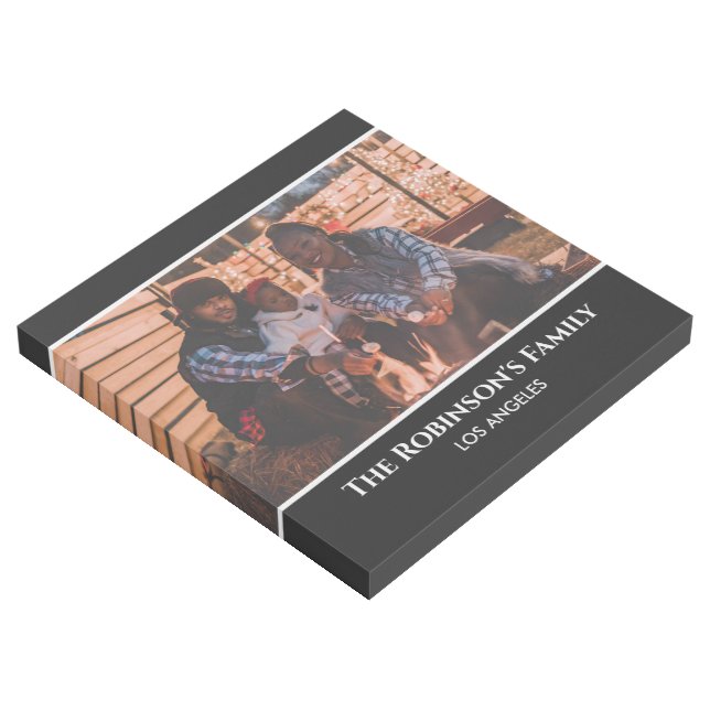 Personalized Your Photo in Black Frame with Texts Gallery Wrap (3/4)