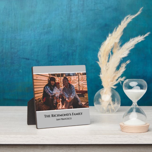 Personalized Your Photo in Gray Frame with Texts (Insitu)
