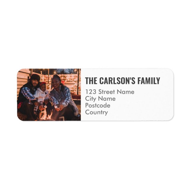 Personalized Your Photo in White Frame Address Label (Front)