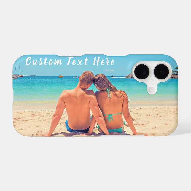 Personalized Your Photo iPhone Case Custom Text (Back Horizontal)