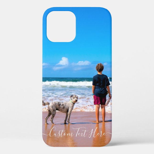 Personalized Your Photo iPhone Case Custom Text (Back)