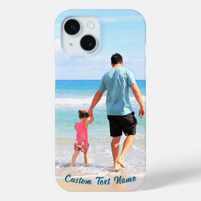 Personalized Your Photo iPhone Case with Text Name (Back)