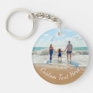 Personalized Your Photo Keychain Gift Custom Text