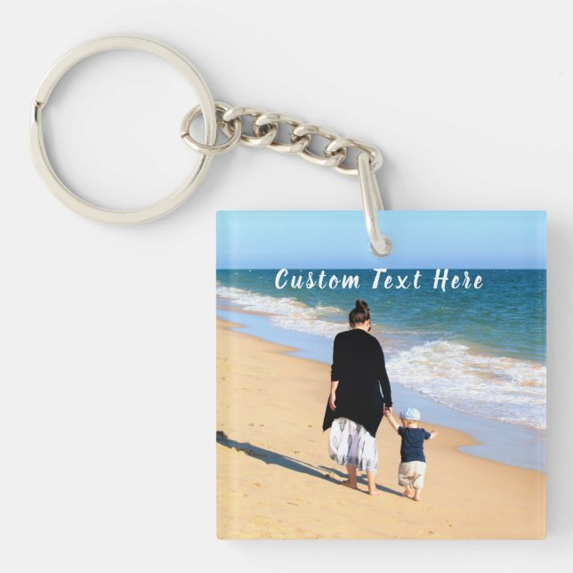 Personalized Your Photo Keychain with Custom Text (Front)