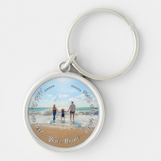 Personalized Your Photo Keychain with Custom Text (Front)