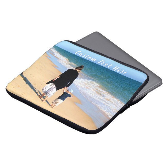 Personalized Your Photo Laptop Sleeve Custom Text (Front Top)