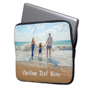Personalized Your Photo Laptop Sleeve Custom Text