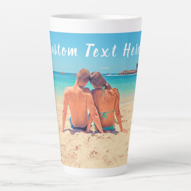Personalized Your Photo Latte Mug Gift Custom Text (Front)