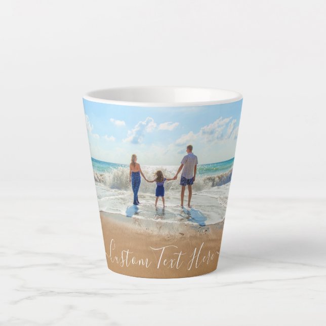 Personalized Your Photo Latte Mug with Custom Text (Front)