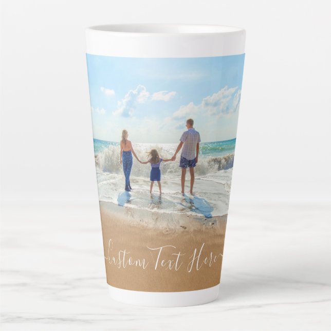 Personalized Your Photo Latte Mug with Custom Text (Front)