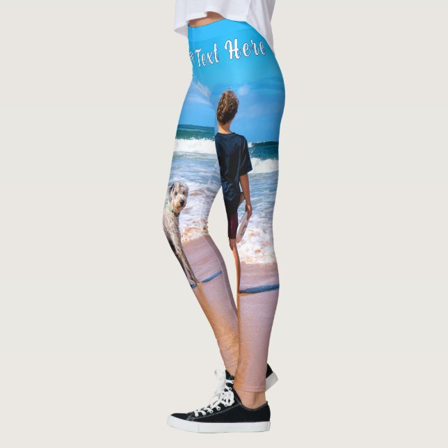 Personalized Your Photo Leggings with Custom Text (Left)