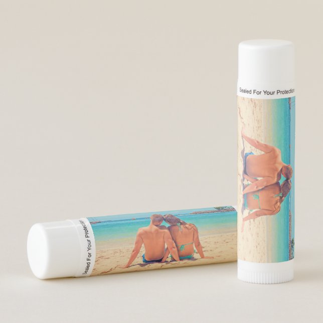 Personalized Your Photo Lip Balm with Custom Text (Front)