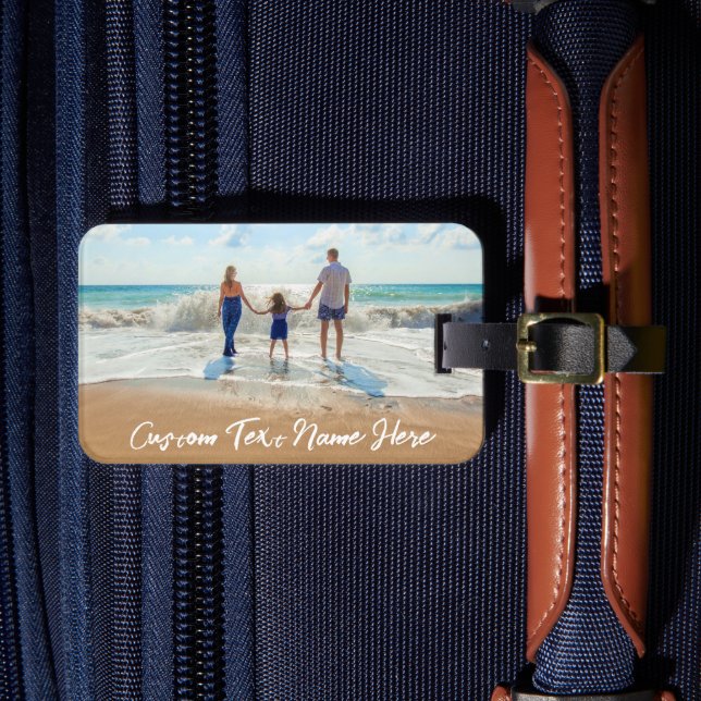 Personalized Your Photo Luggage Tag Custom Text (Front Insitu 4)
