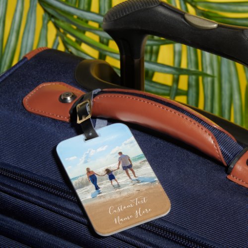 Personalized Your Photo Luggage Tag with Text Name