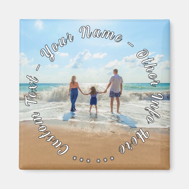 Personalized Your Photo Magnet Custom Text Name (Front)