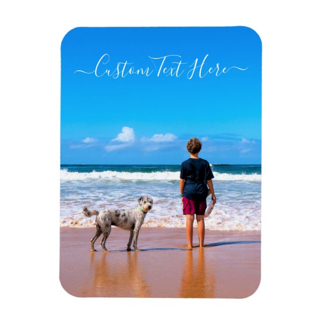Personalized Your Photo Magnet Gift Custom Text (Vertical)