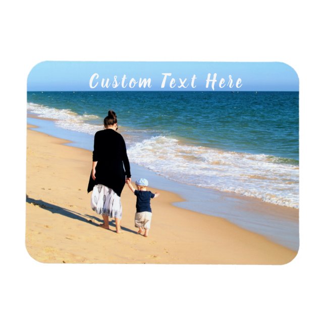personalized Your Photo Magnet with Custom Text (Horizontal)
