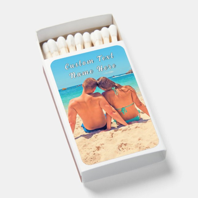 Personalized Your Photo Matchboxes and Custom Text (Front Open)