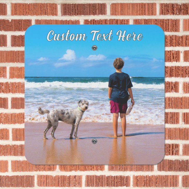 Personalized Your Photo Metal Signs Custom Text (In Situ(Brick))