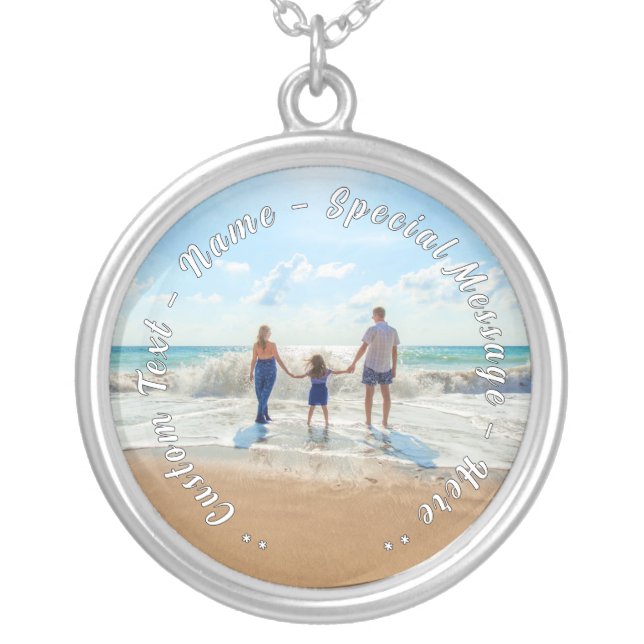 Personalized Your Photo Necklace Gift Custom Text (Front)