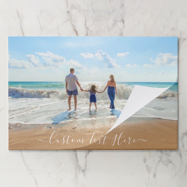 personalized Your Photo Paper Pad with Custom Text (Folded)