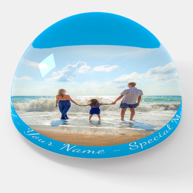Personalized Your Photo Paperweight Custom Text (Angled)