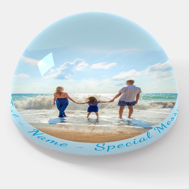 Personalized Your Photo Paperweight Custom Text (Angled)