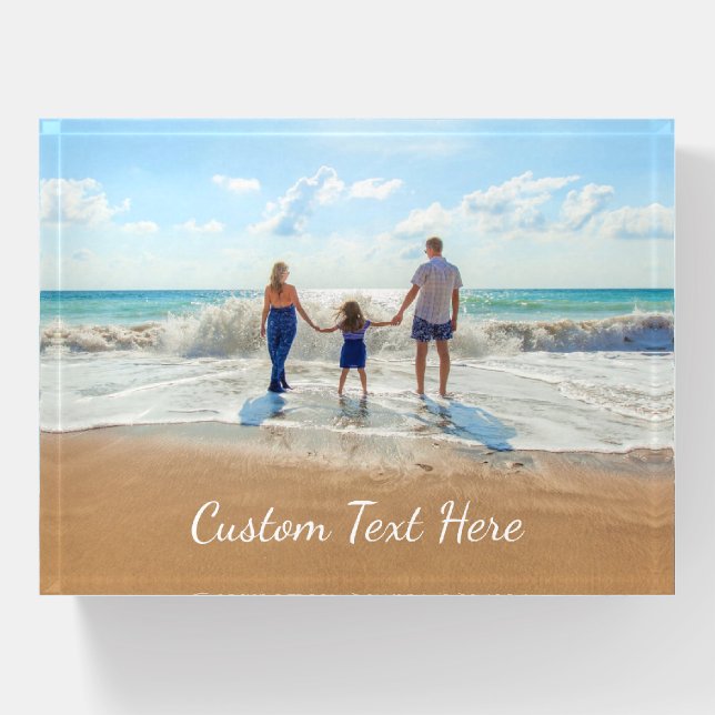 Personalized Your Photo Paperweight Custom Text (Front)
