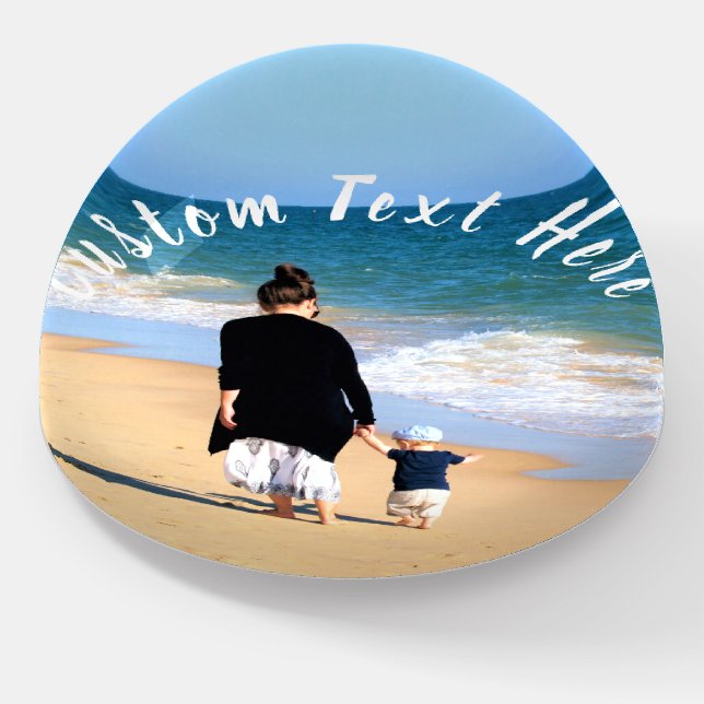Personalized Your Photo Paperweight Custom Text (Angled)