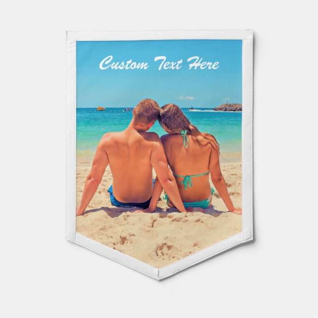 Personalized Your Photo Pennant with Custom Text (Front)